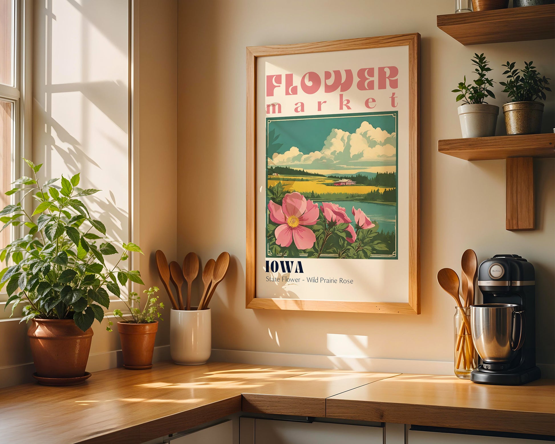 Iowa Flower Market Vintage Poster - GroovyGrove