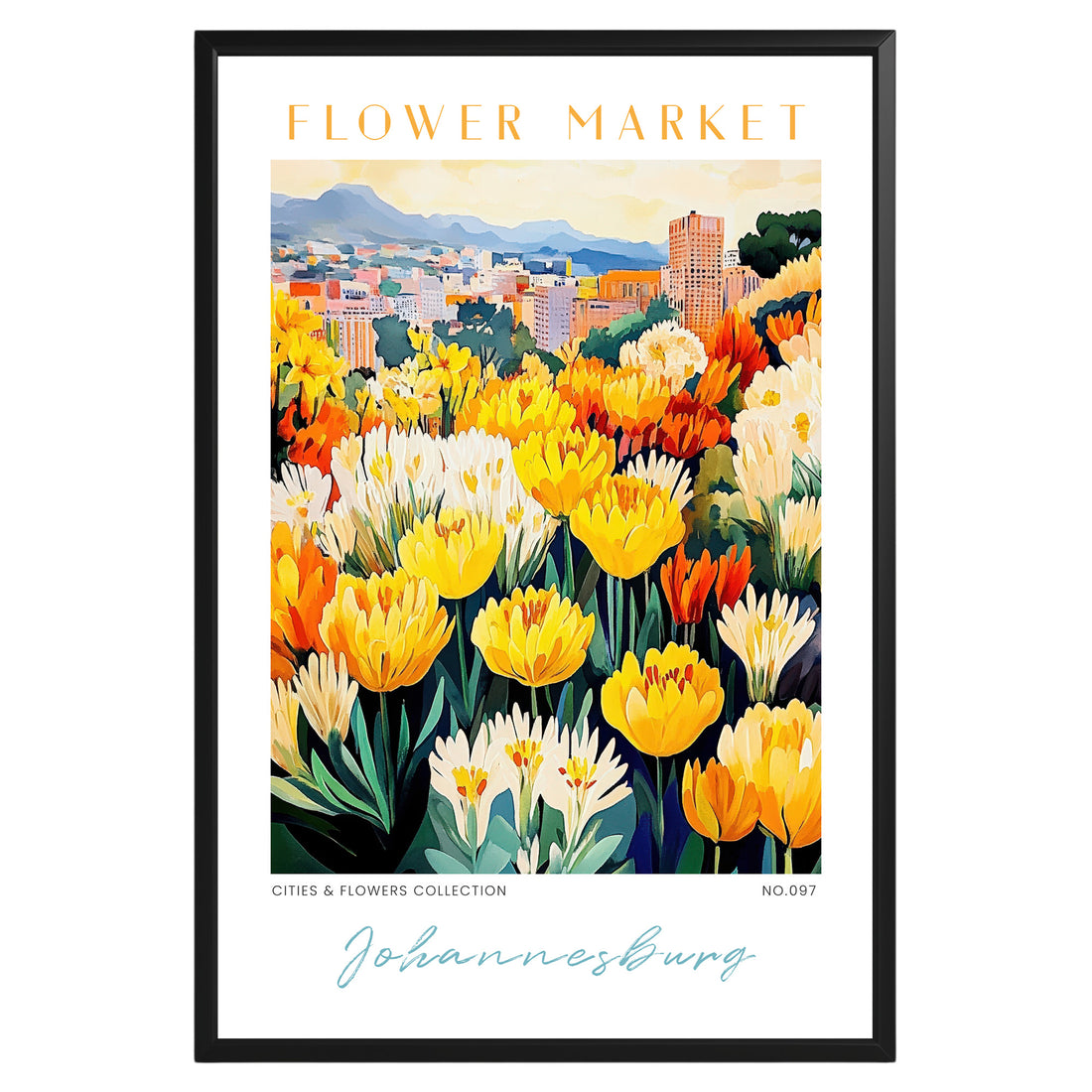 Johannesburg South Africa Flower Market Poster - GroovyGrove