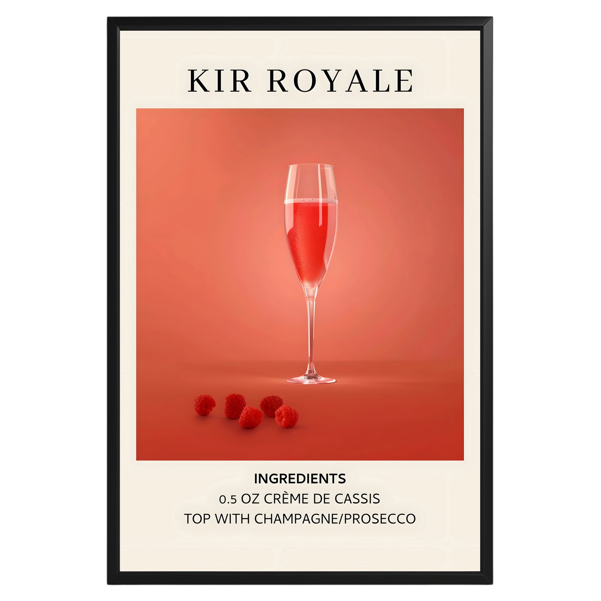 Kir Royale Vintage Cocktail Poster - GroovyGrove