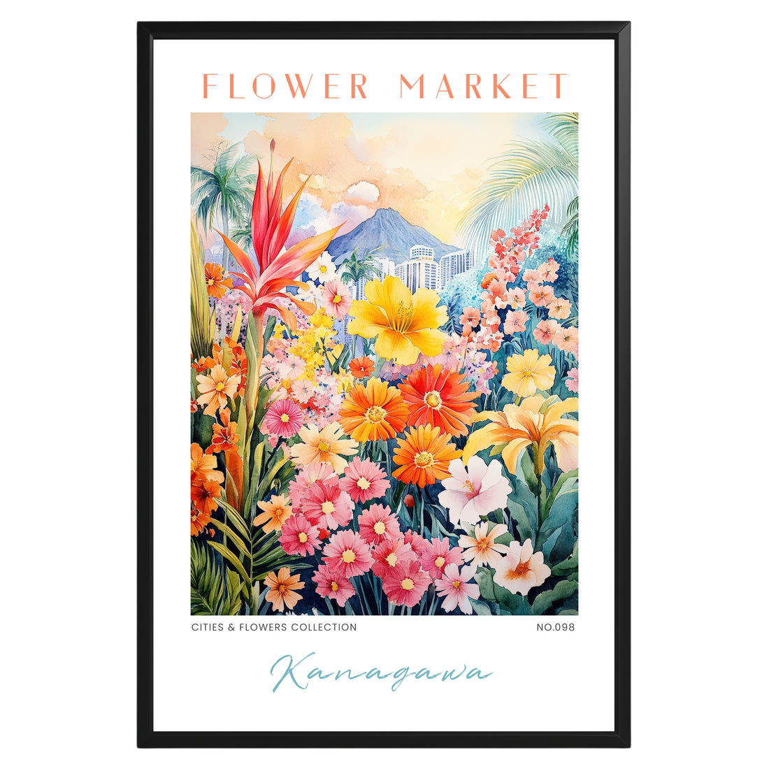 Kanagawa Japan Flower Market Poster - GroovyGrove