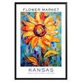 Kansas State Flower Market Poster - GroovyGrove