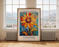 Kansas State Flower Market Poster - GroovyGrove