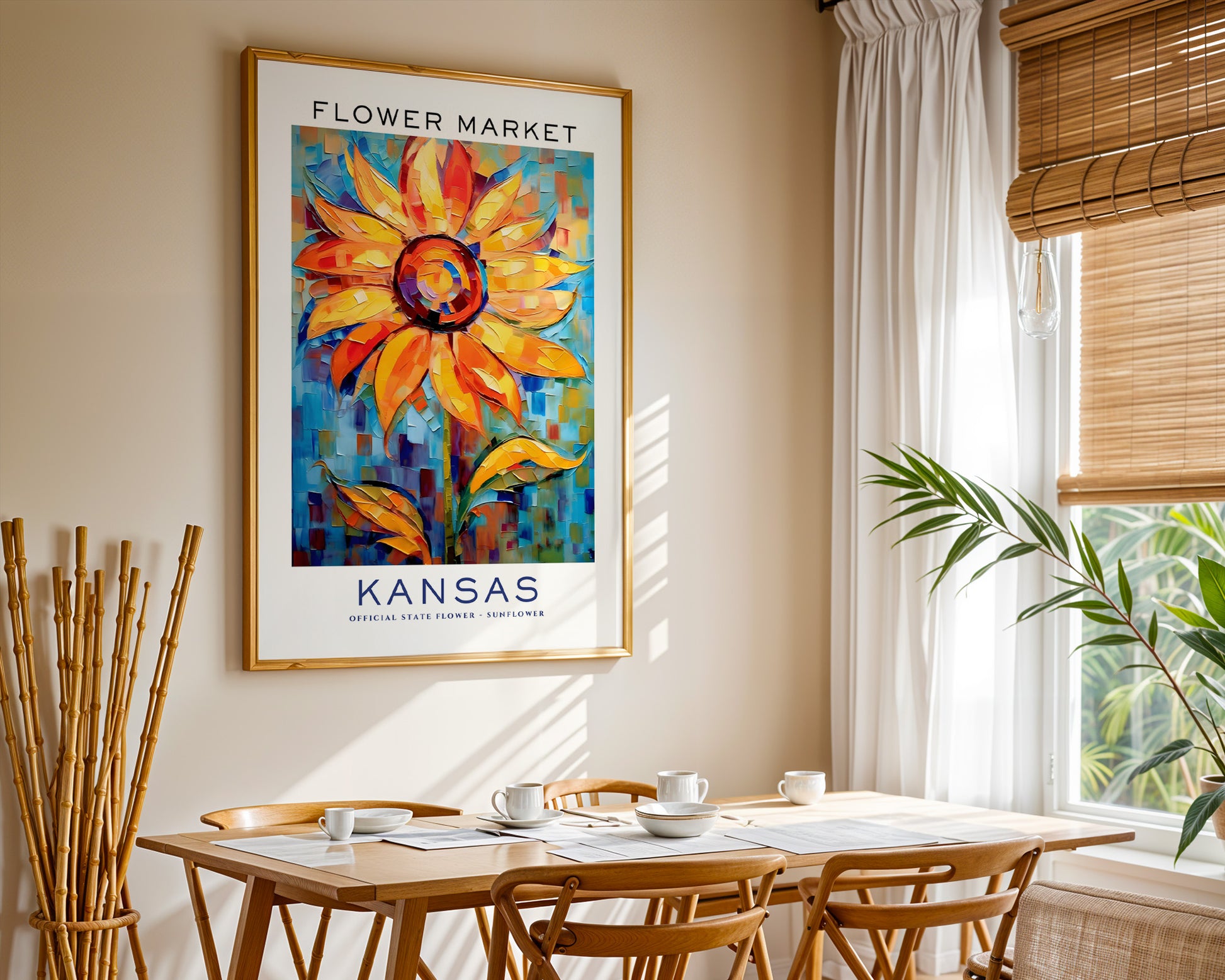 Kansas State Flower Market Poster - GroovyGrove