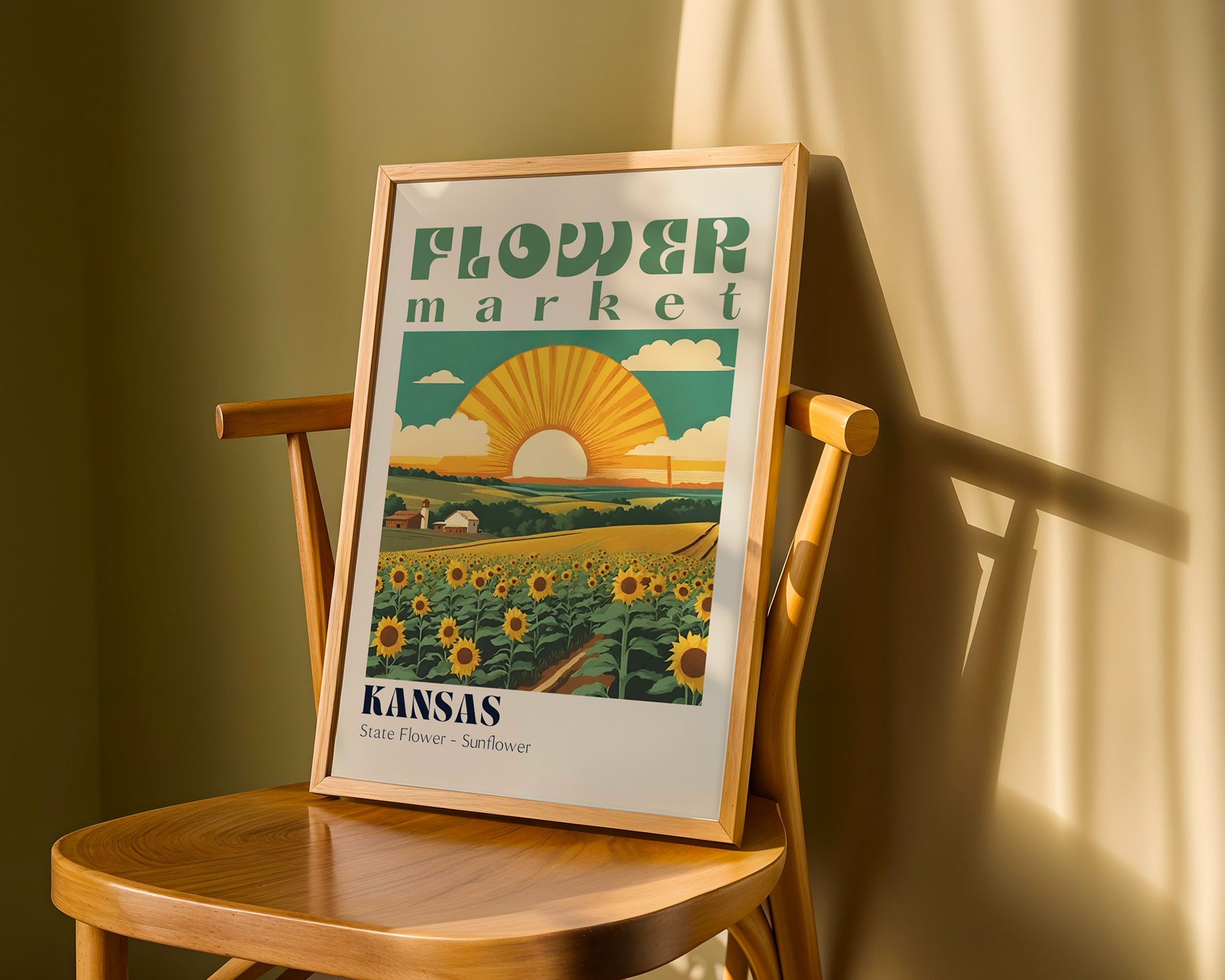 Kansas Flower Market Vintage Poster - GroovyGrove