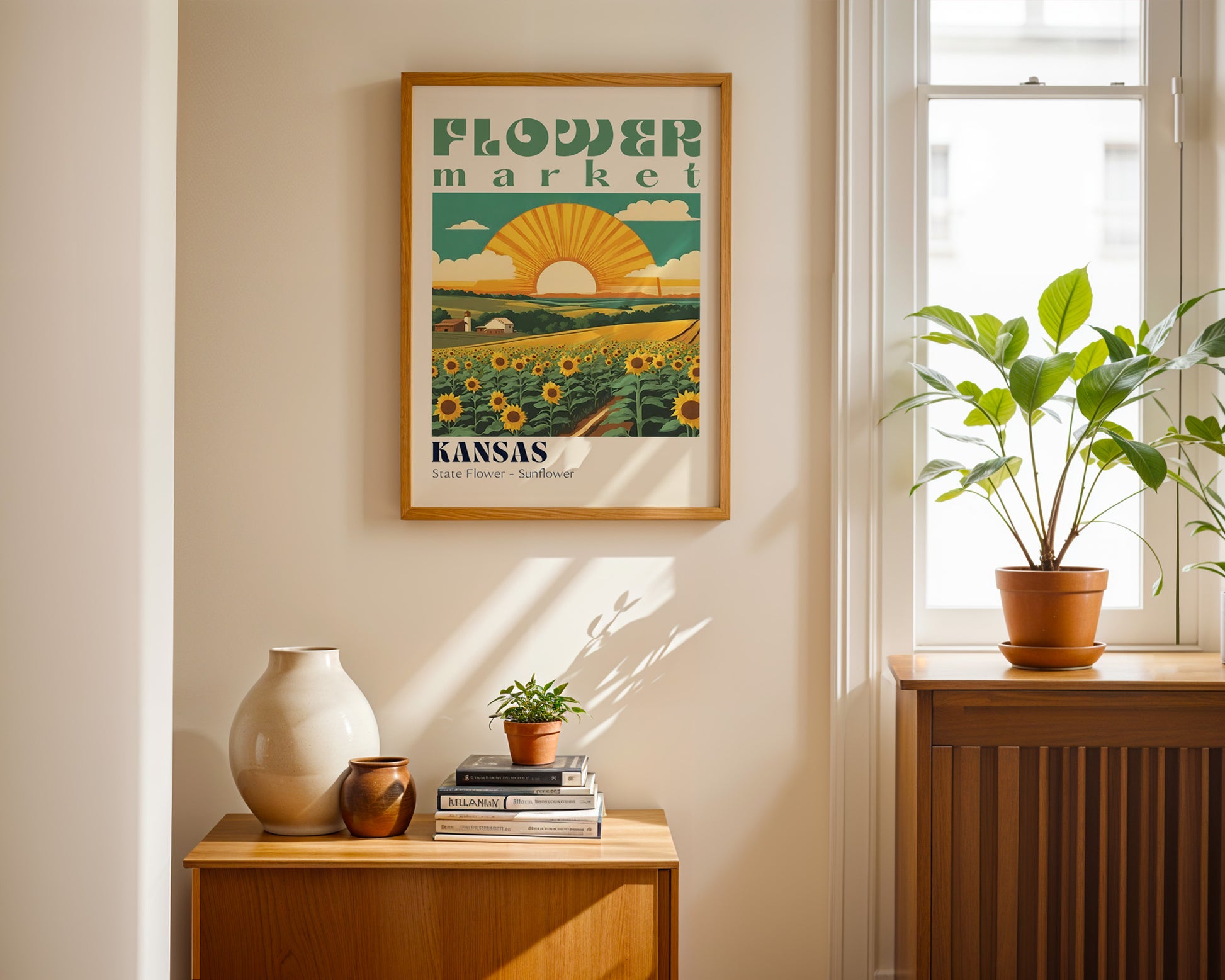 Kansas Flower Market Vintage Poster - GroovyGrove