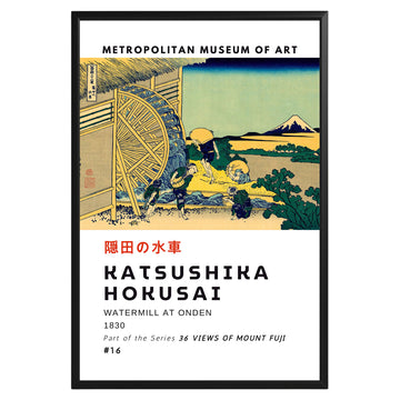 The Waterwheel at Onden Hokusai Poster - GroovyGrove