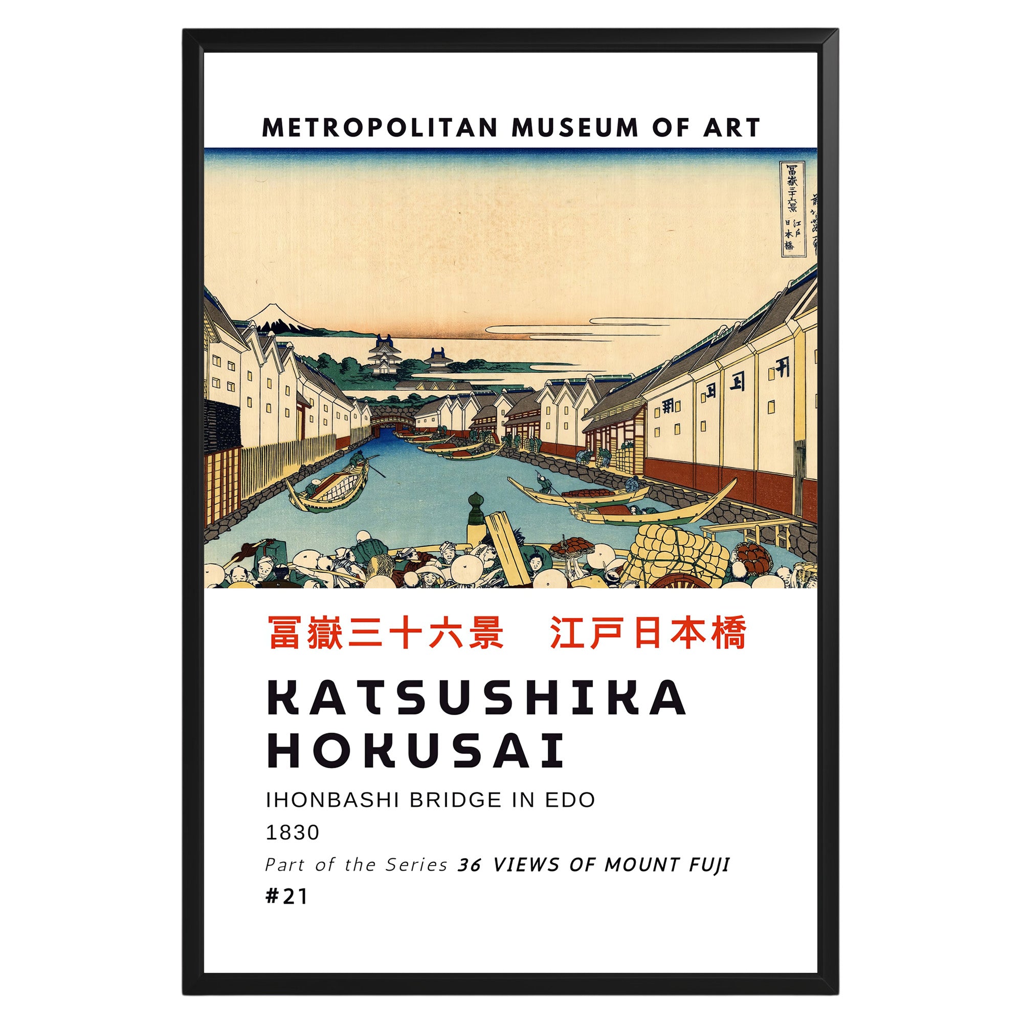 Nihonbashi in Edo Hokusai Poster - GroovyGrove