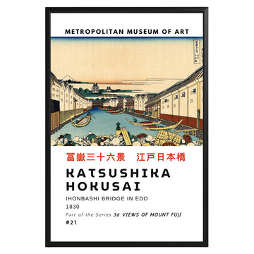 Nihonbashi in Edo Hokusai Poster - GroovyGrove