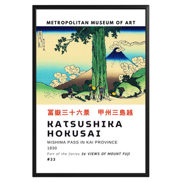 Mishima Pass in Kai Province Hokusai Poster - GroovyGrove