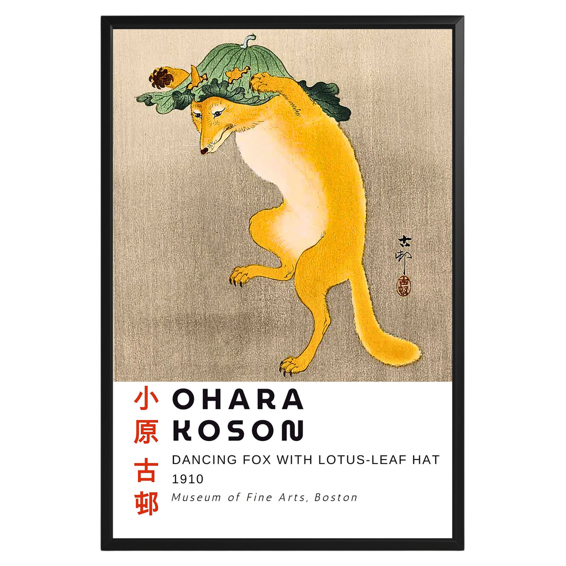 Dancing Fox Ohara Koson Poster - GroovyGrove