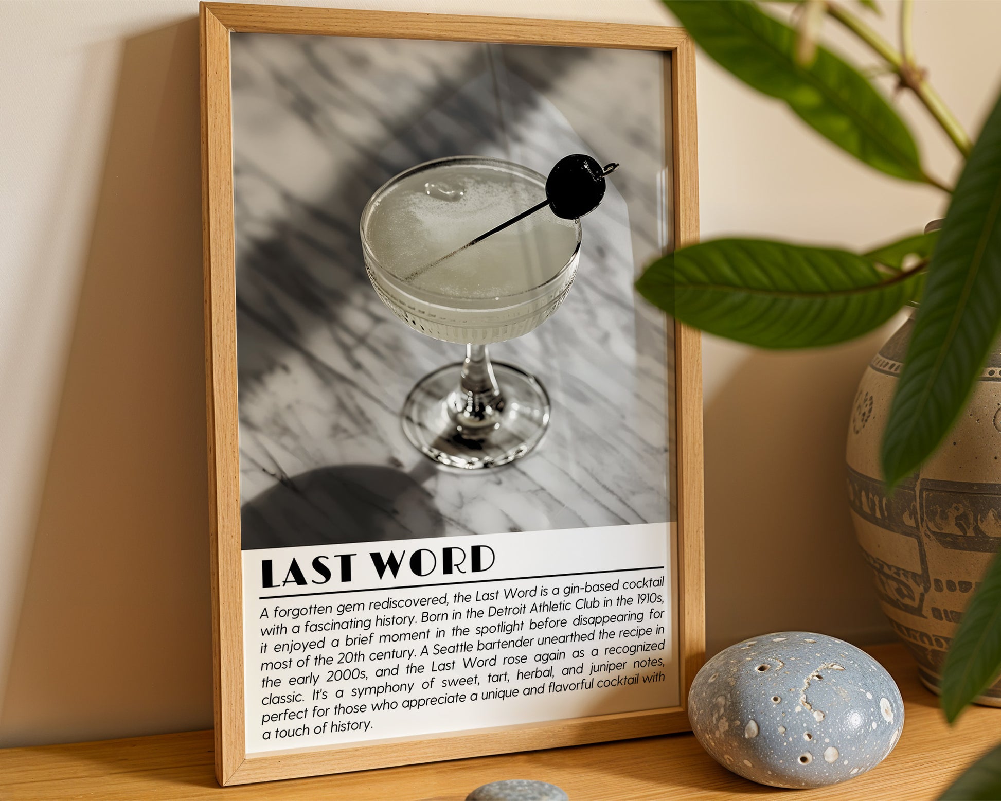 Last Word Cocktail Black and White Poster - GroovyGrove