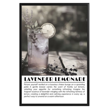 Lavender Lemonade Cocktail Black and White Poster - GroovyGrove