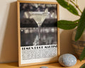 Lemon Drop Martini Cocktail Black and White Poster - GroovyGrove