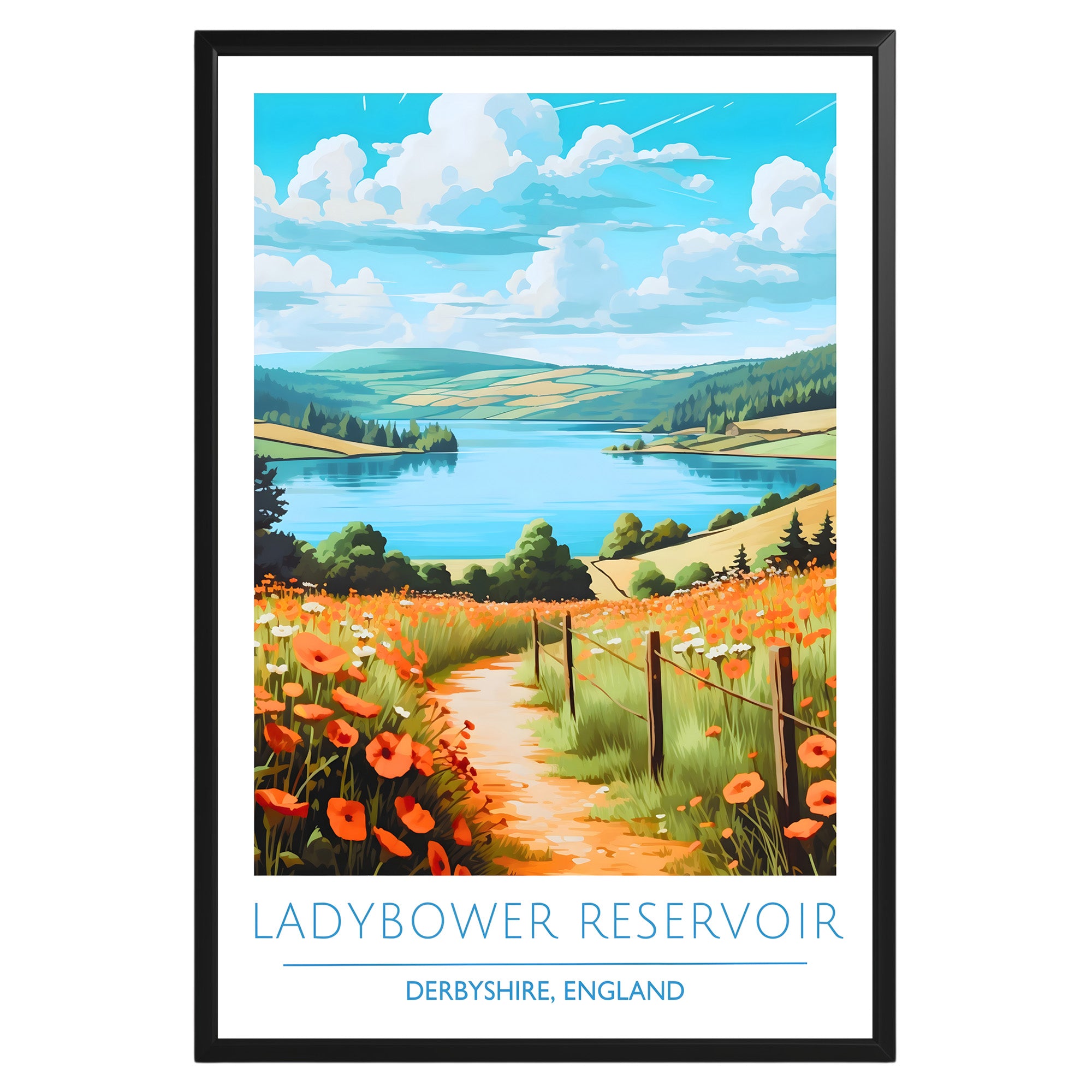 Ladybower Reservoir Derbyshire England Poster - GroovyGrove