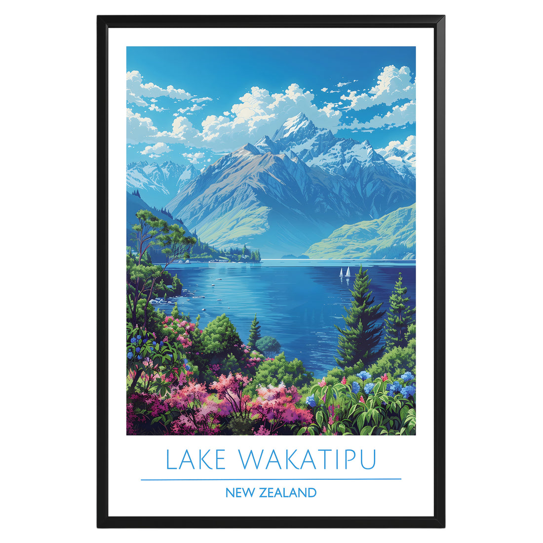 Lake Wakatipu New Zealand Poster - GroovyGrove