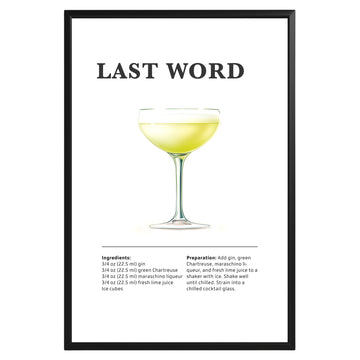 Last Word Cocktail Recipe Poster - GroovyGrove