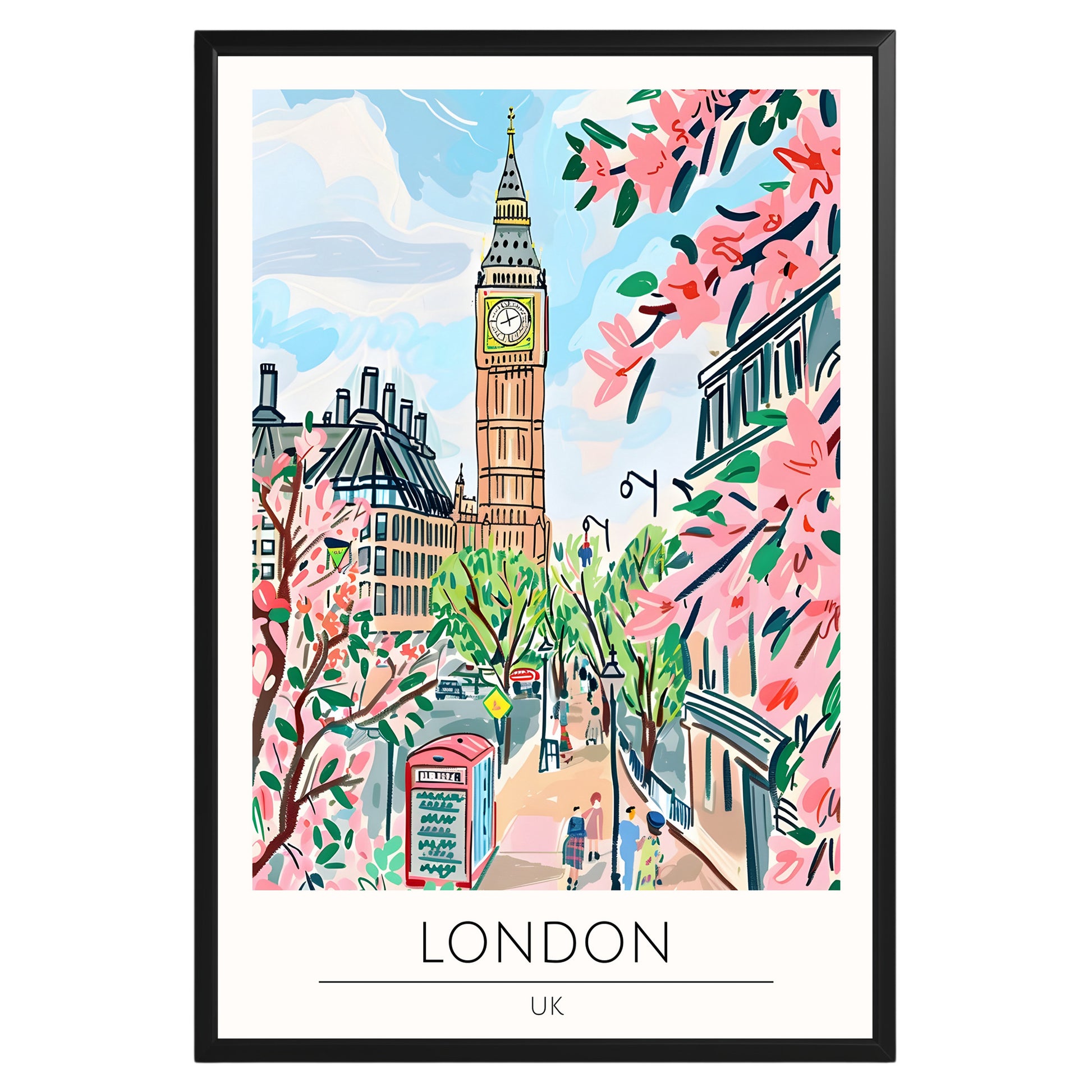 London United Kingdom Travel Poster - GroovyGrove