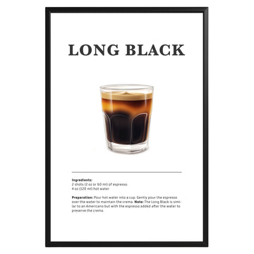 Long Black Coffee Recipe Poster - GroovyGrove