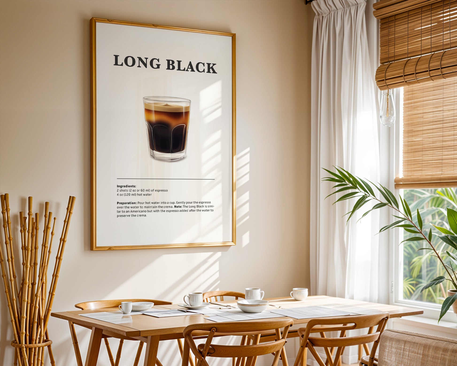 Long Black Coffee Recipe Poster - GroovyGrove