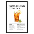 Long Island Iced Tea Cocktail Recipe Poster - GroovyGrove