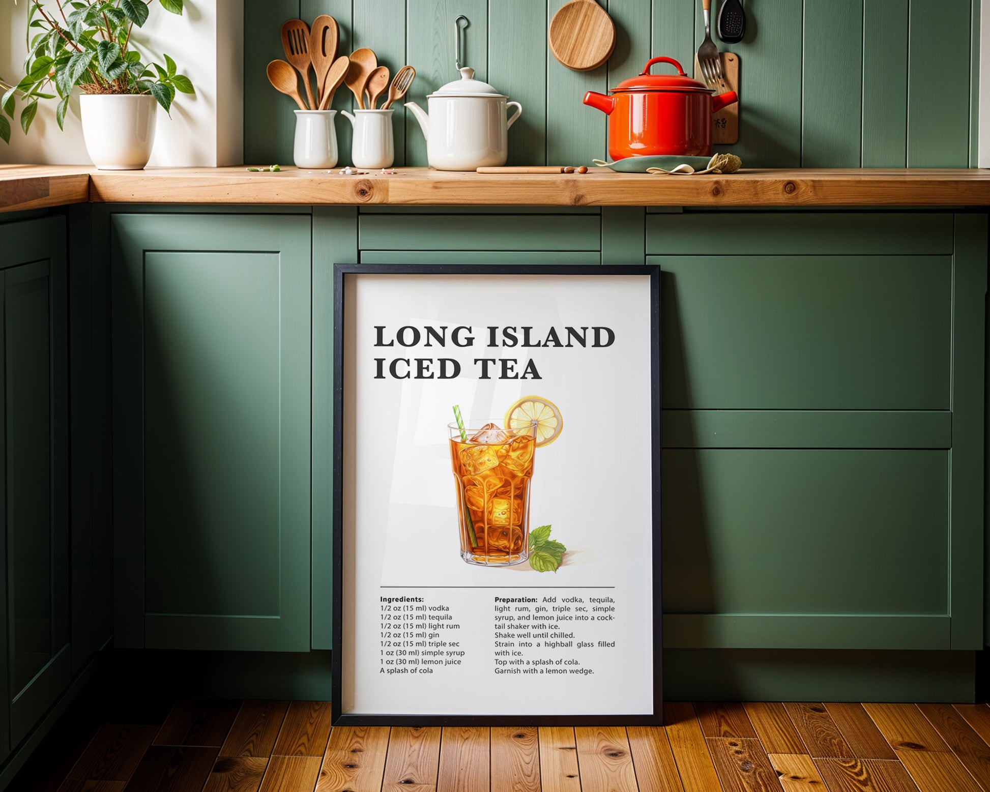 Long Island Iced Tea Cocktail Recipe Poster - GroovyGrove