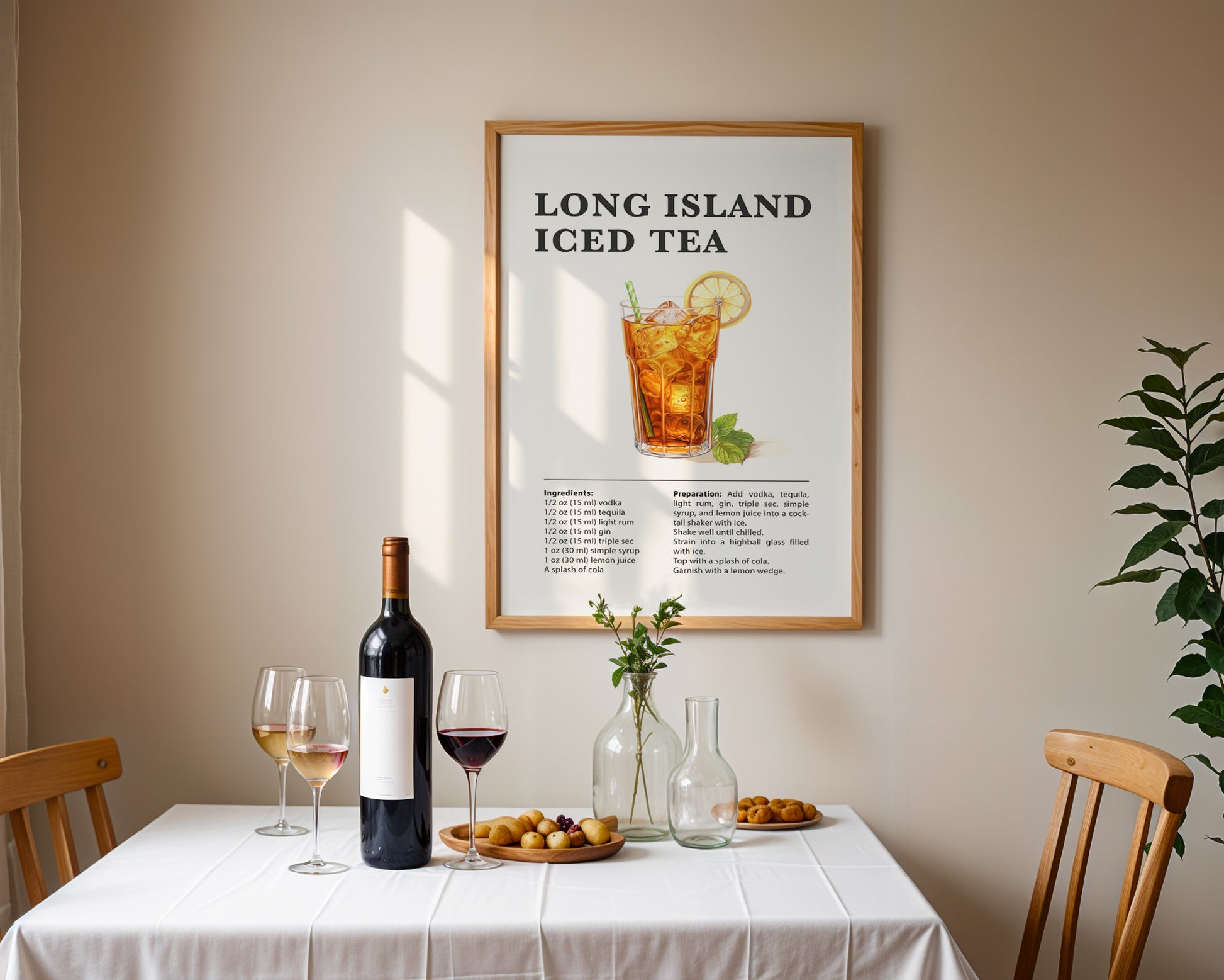 Long Island Iced Tea Cocktail Recipe Poster - GroovyGrove