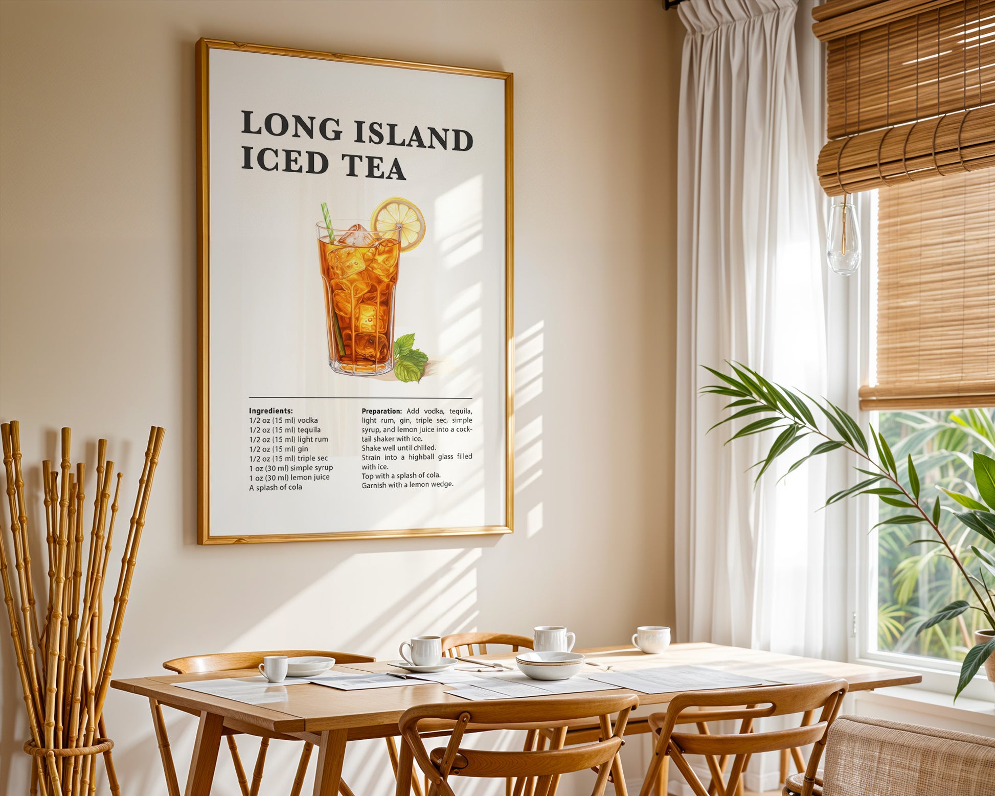 Long Island Iced Tea Cocktail Recipe Poster - GroovyGrove