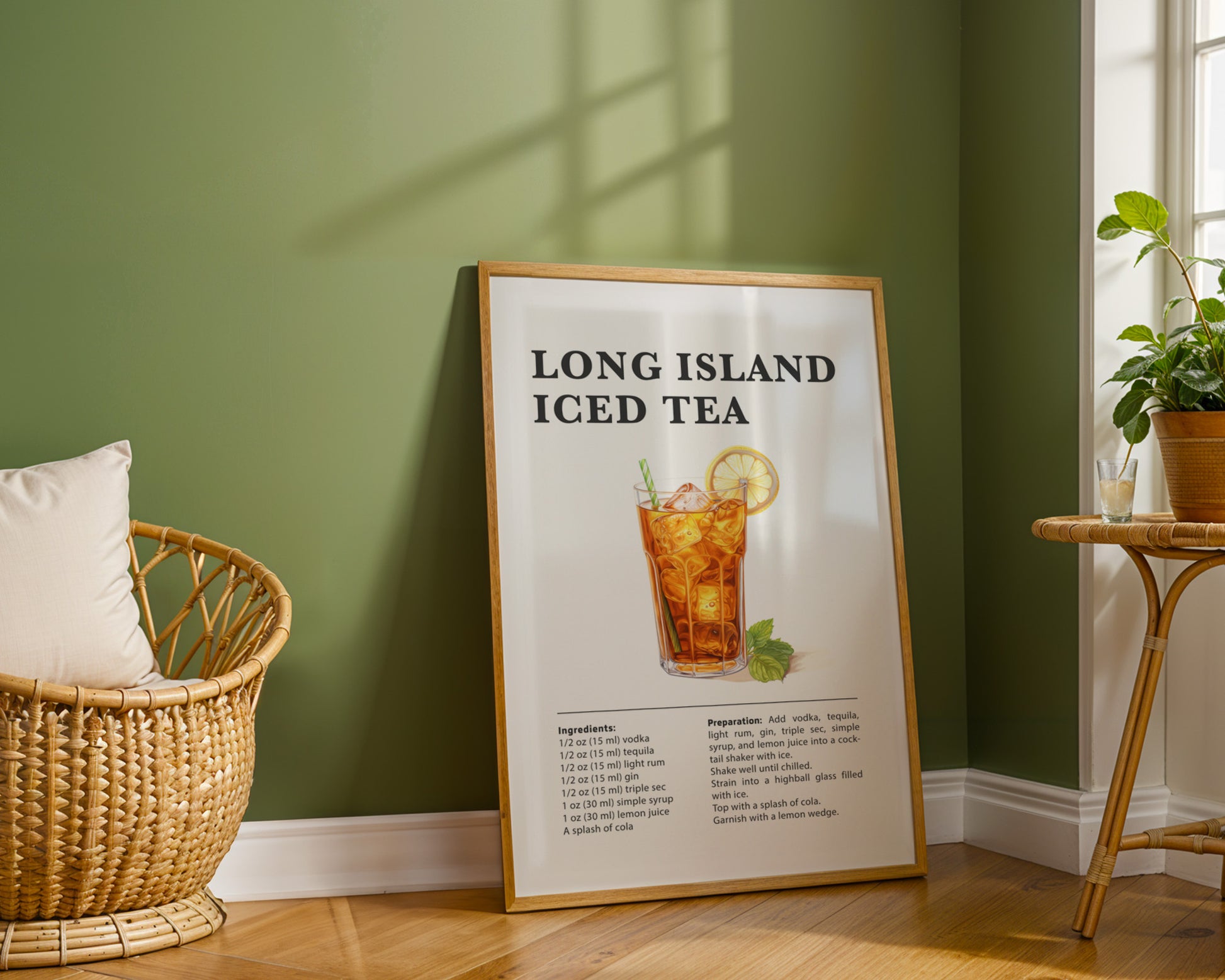 Long Island Iced Tea Cocktail Recipe Poster - GroovyGrove