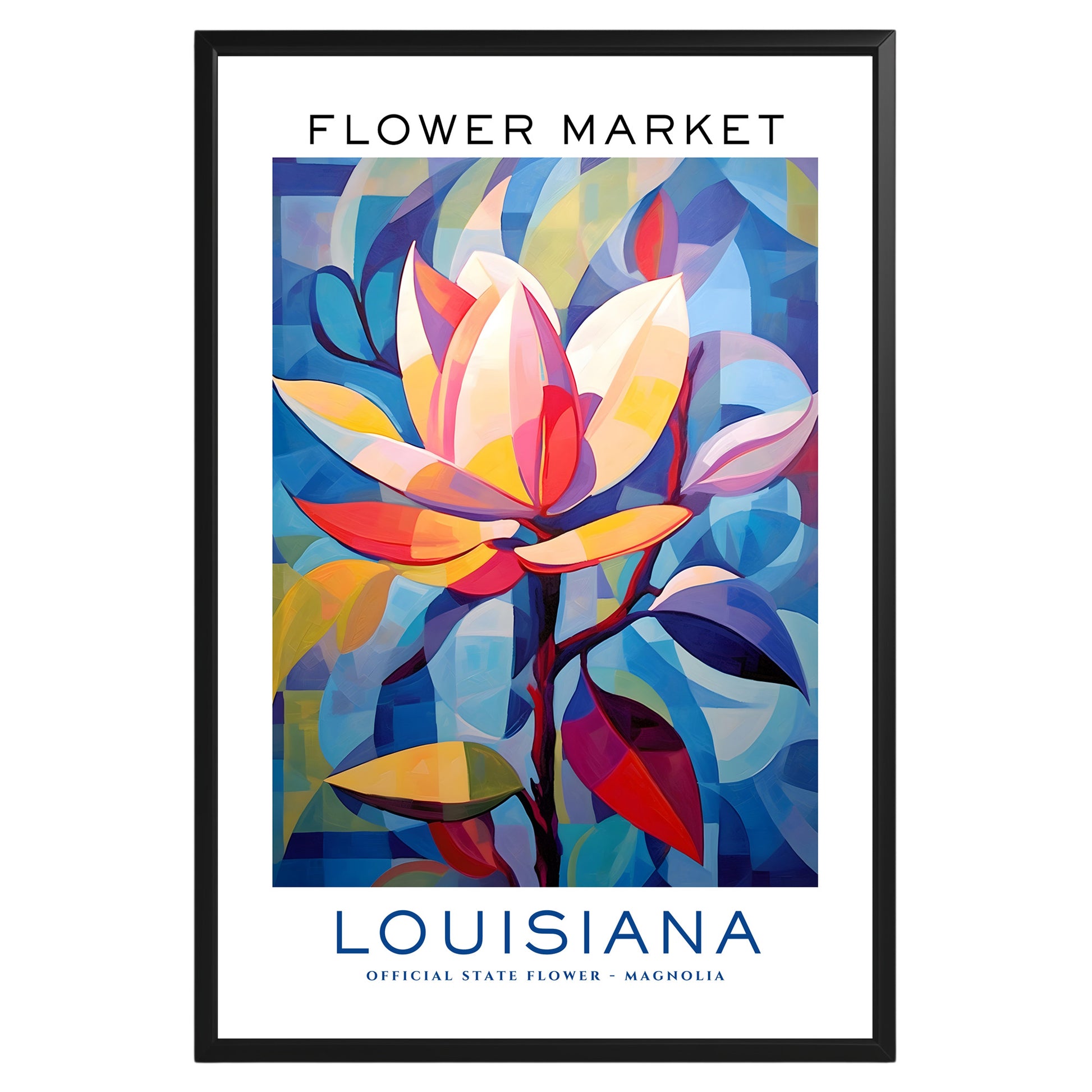 Louisiana State Flower Market Poster - GroovyGrove