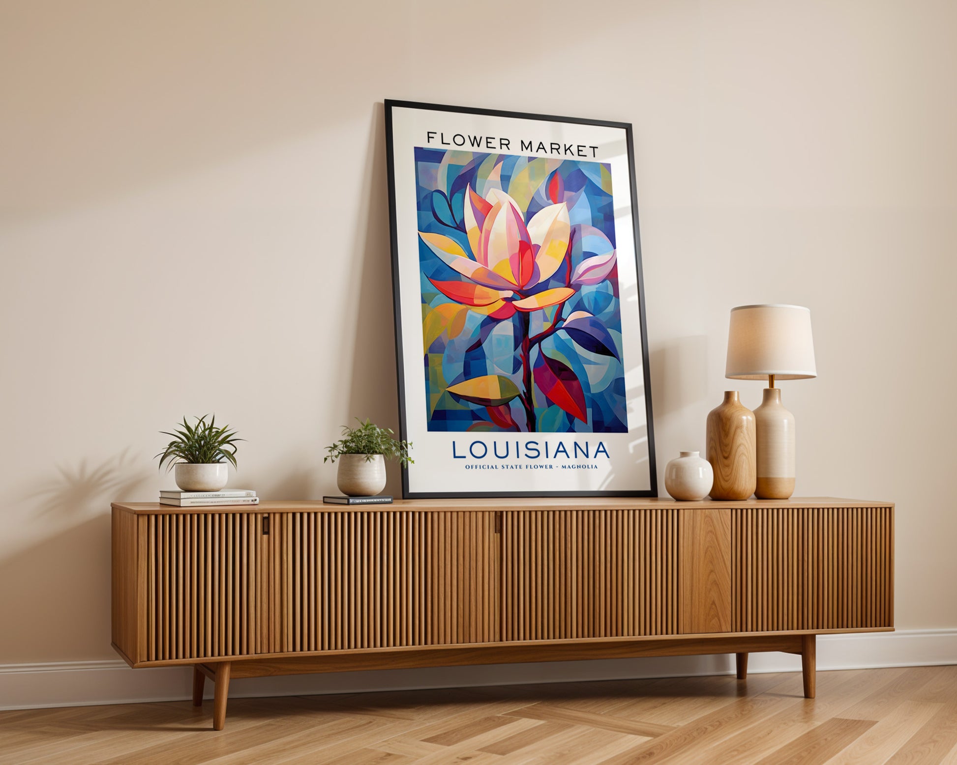 Louisiana State Flower Market Poster - GroovyGrove