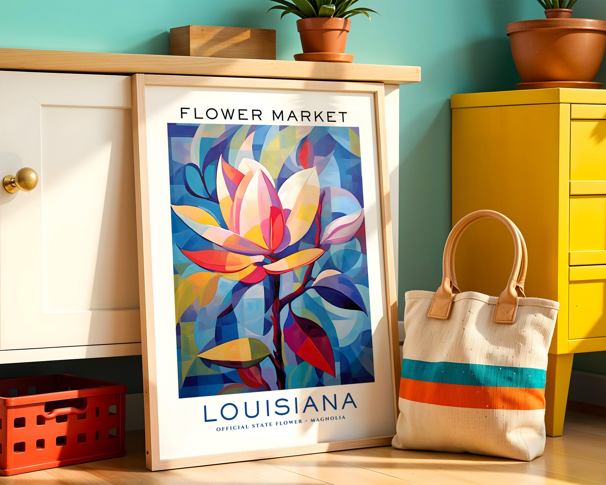 Louisiana State Flower Market Poster - GroovyGrove