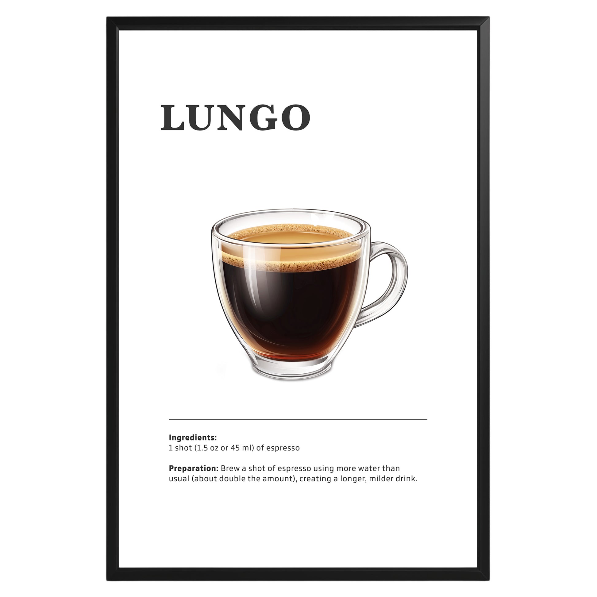 Lungo Coffee Recipe Poster - GroovyGrove