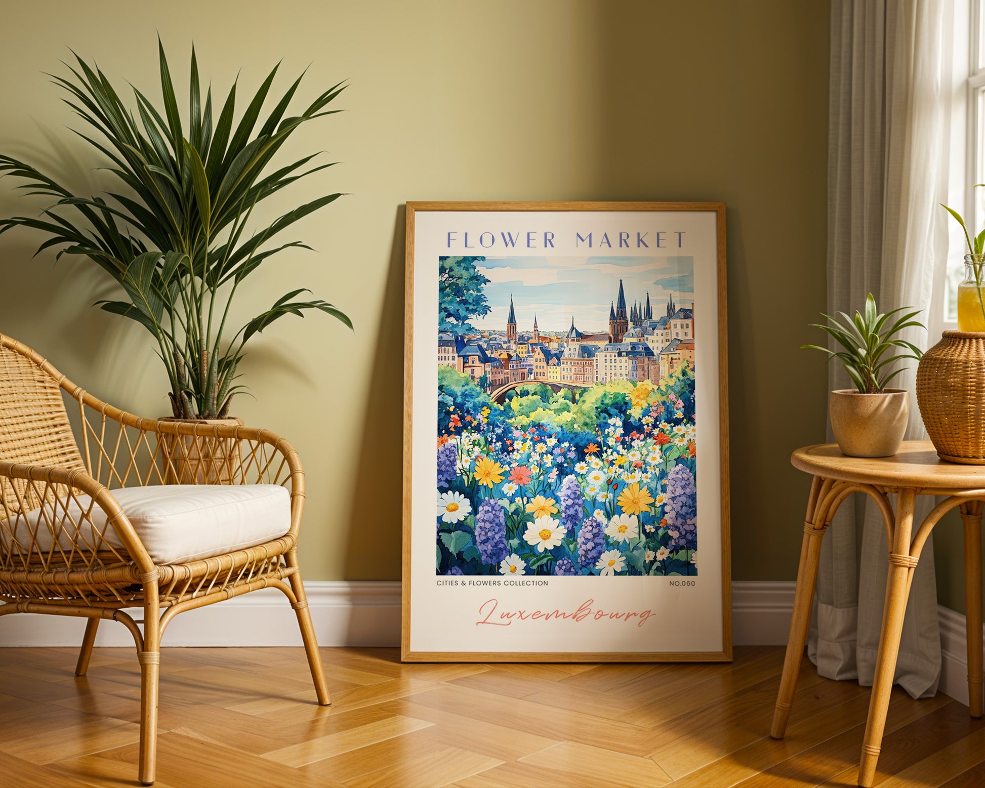 Luxembourg Flower Market Poster - GroovyGrove