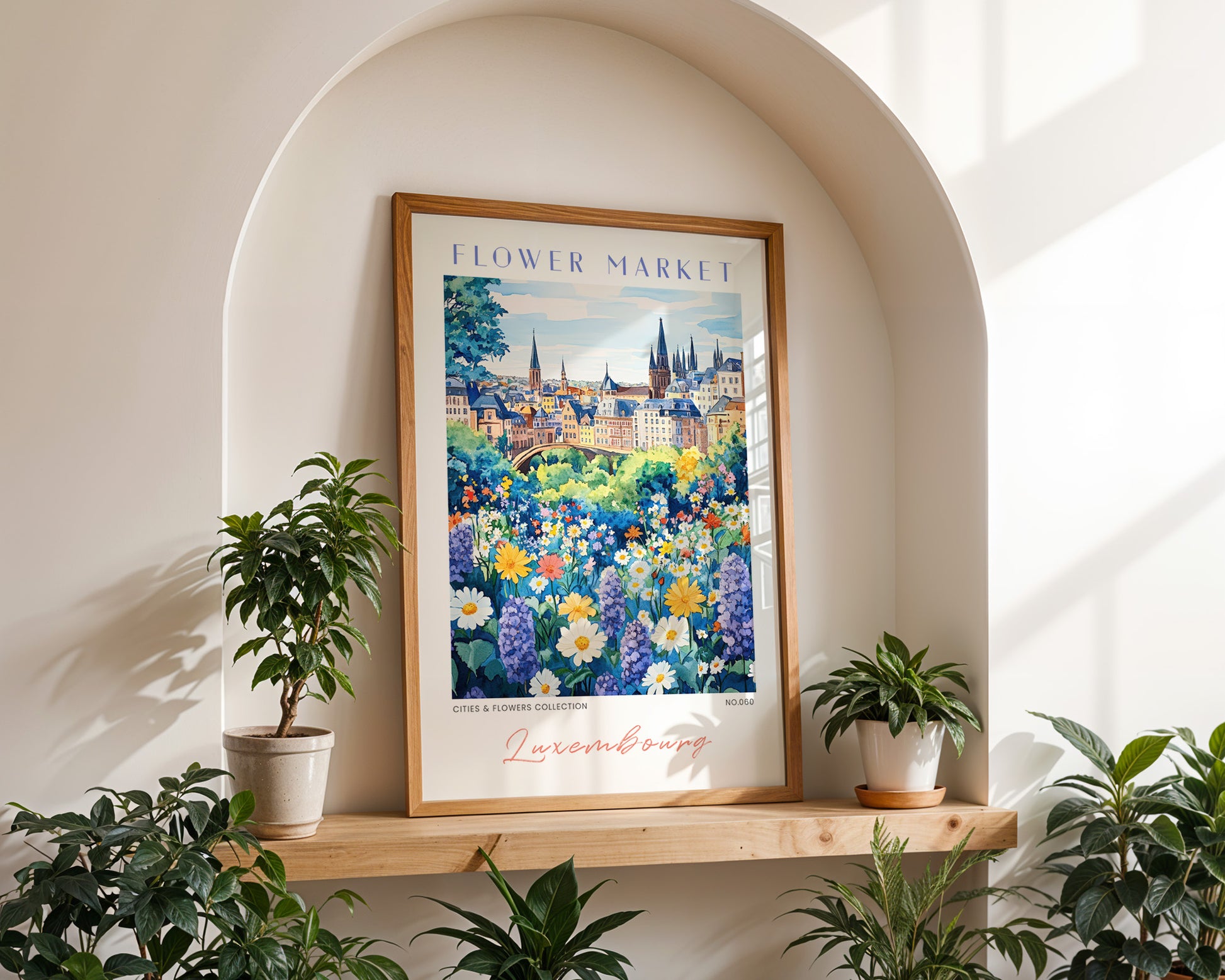 Luxembourg Flower Market Poster - GroovyGrove