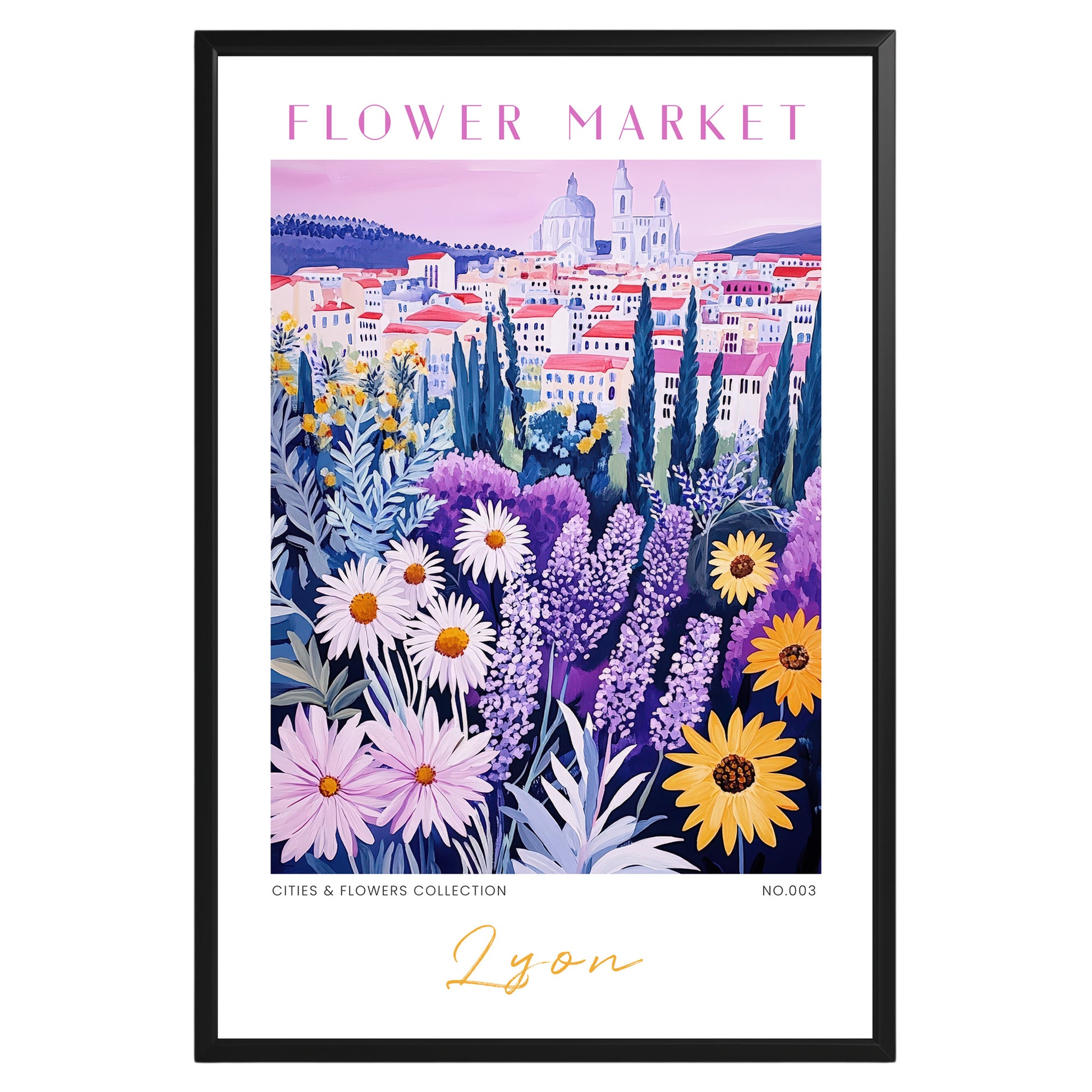 Lyon France Flower Market Poster - GroovyGrove