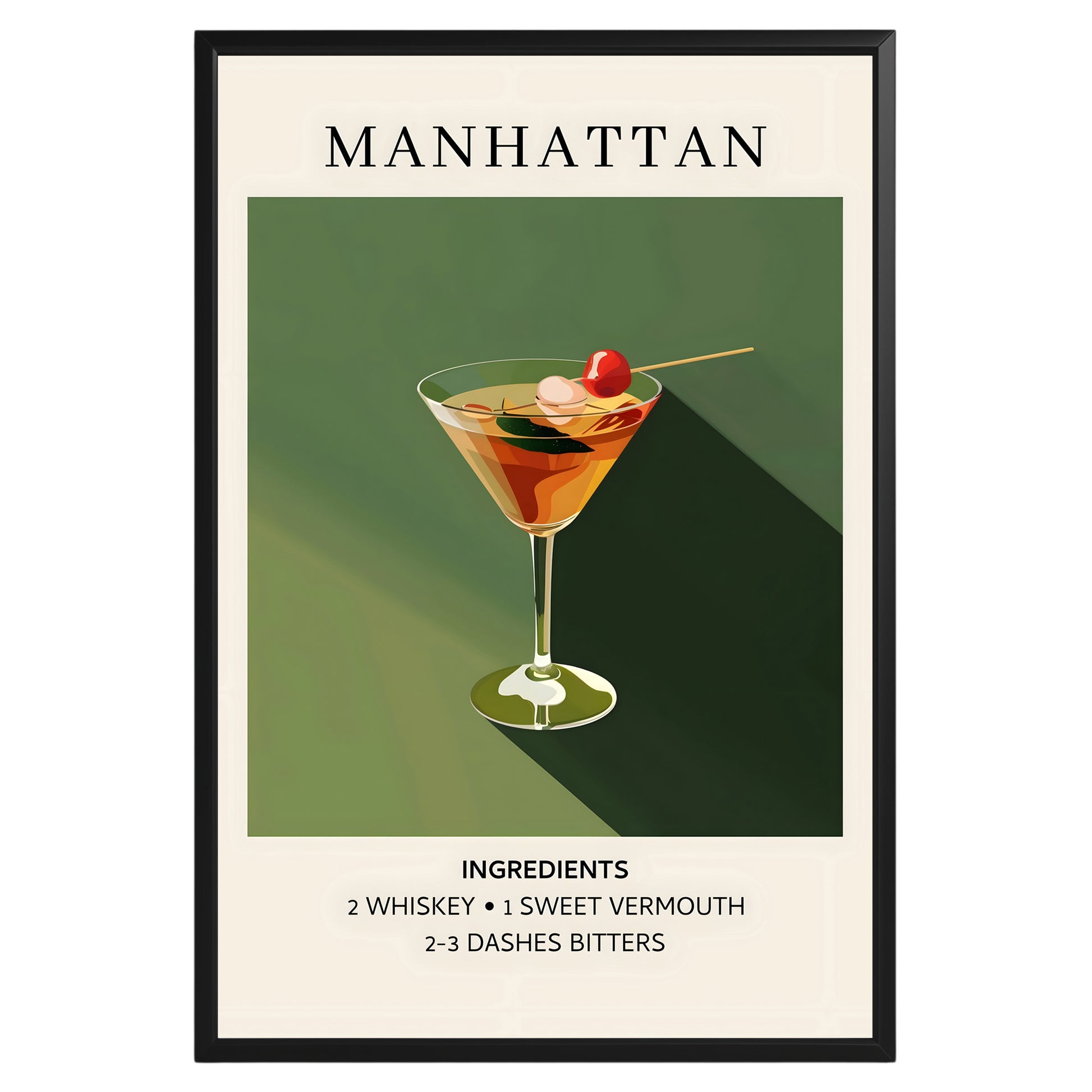 Manhattan Vintage Cocktail Poster - GroovyGrove