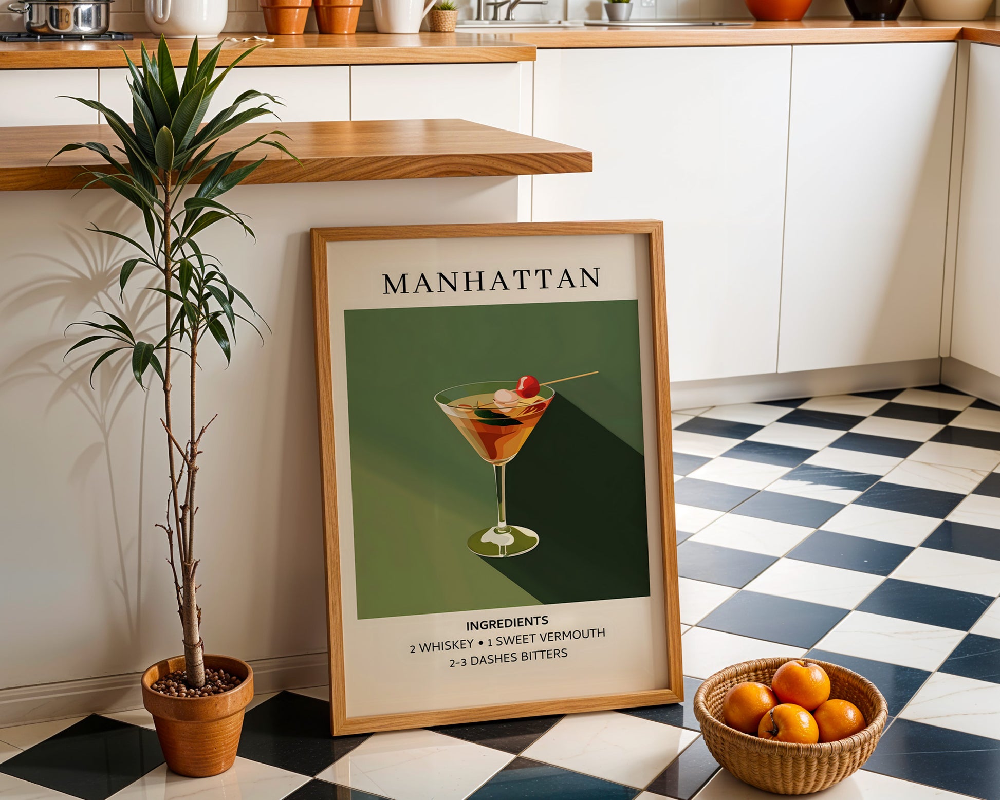 Manhattan Vintage Cocktail Poster - GroovyGrove