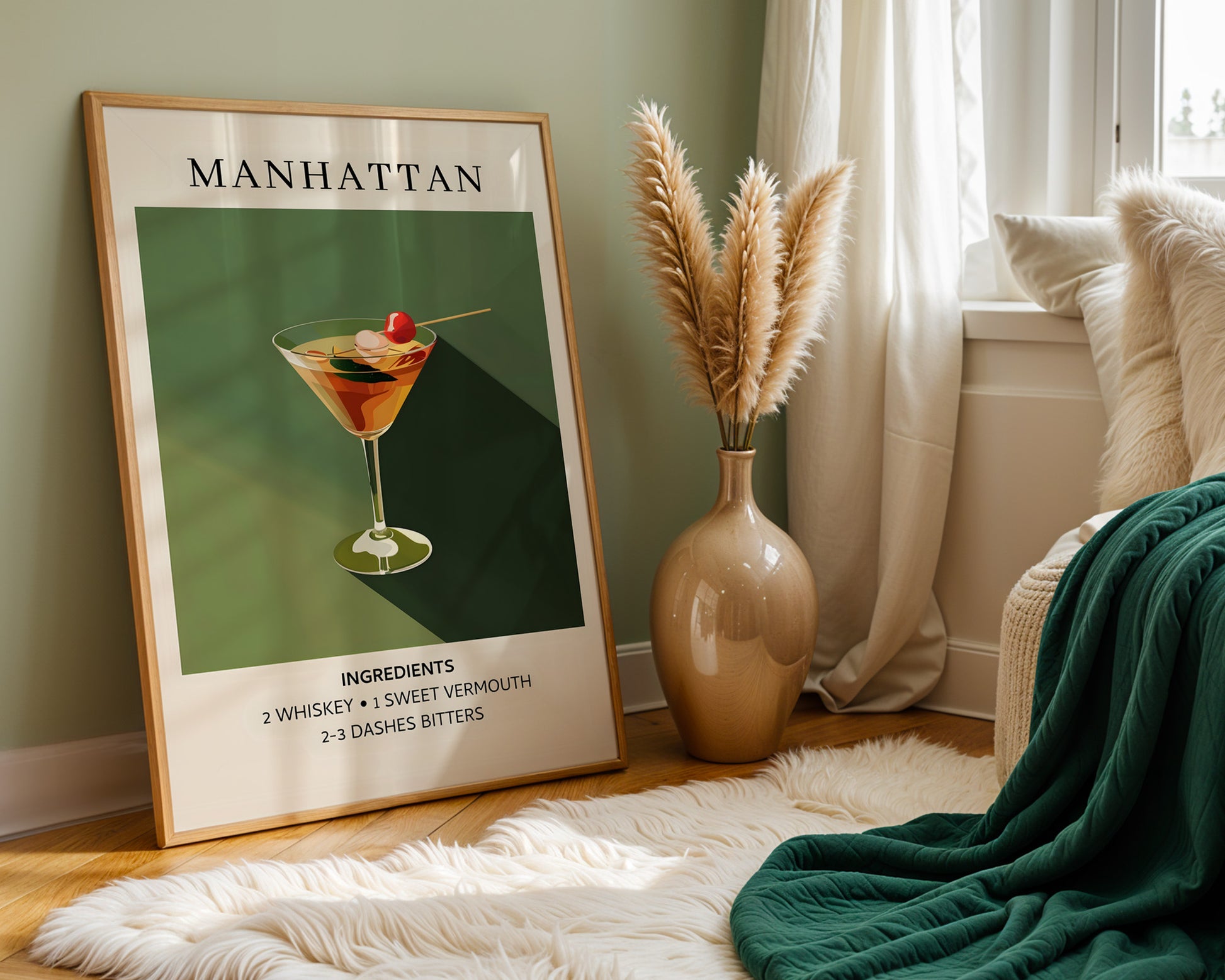 Manhattan Vintage Cocktail Poster - GroovyGrove