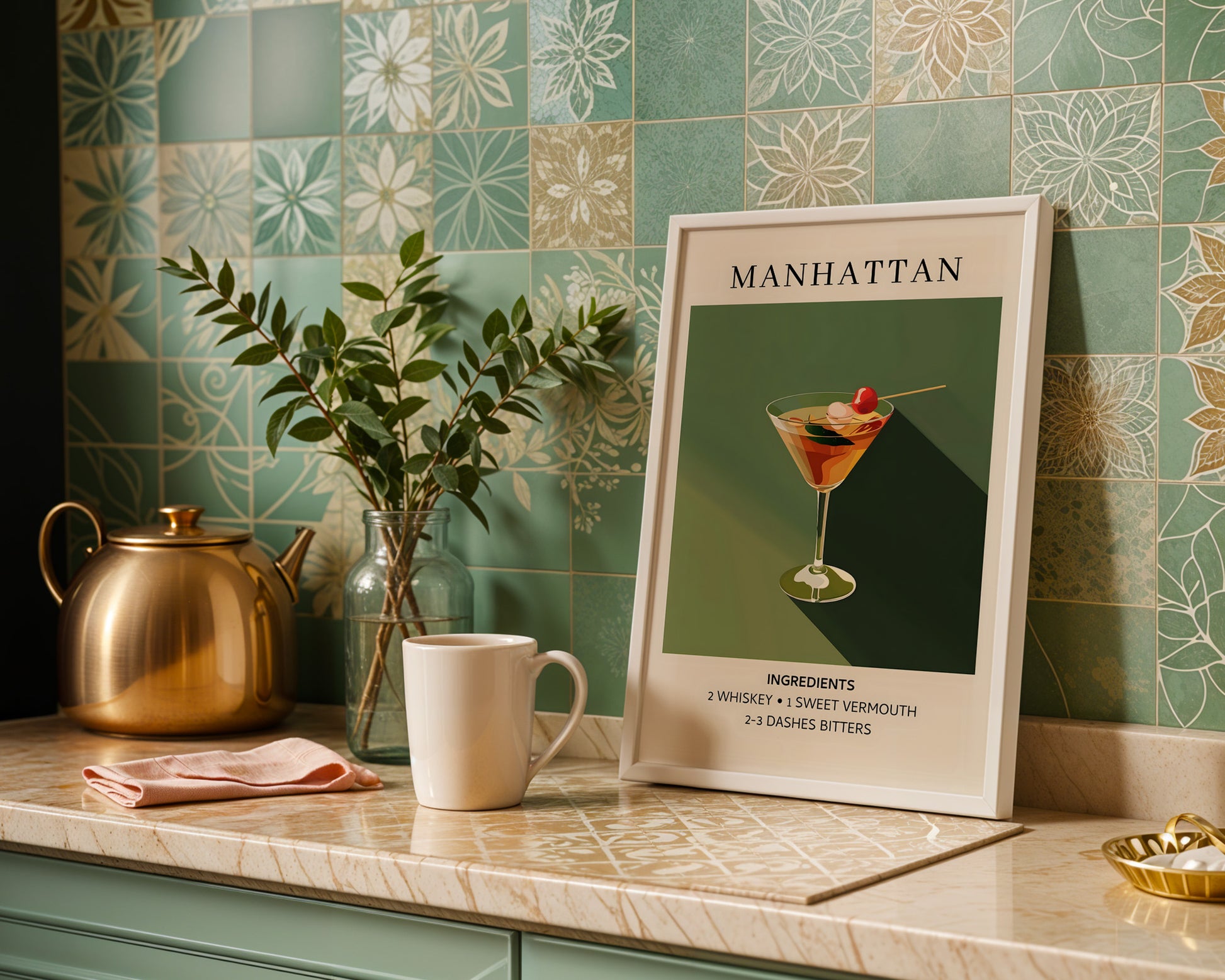 Manhattan Vintage Cocktail Poster - GroovyGrove