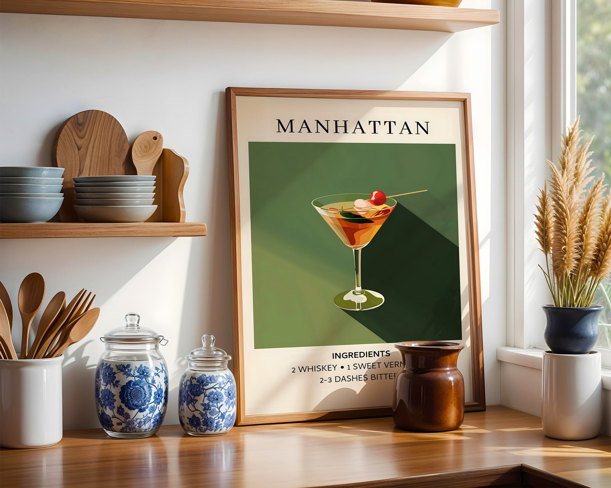 Manhattan Vintage Cocktail Poster - GroovyGrove