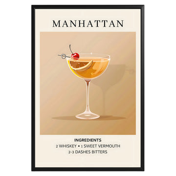 Manhattan Vintage Cocktail Poster - GroovyGrove