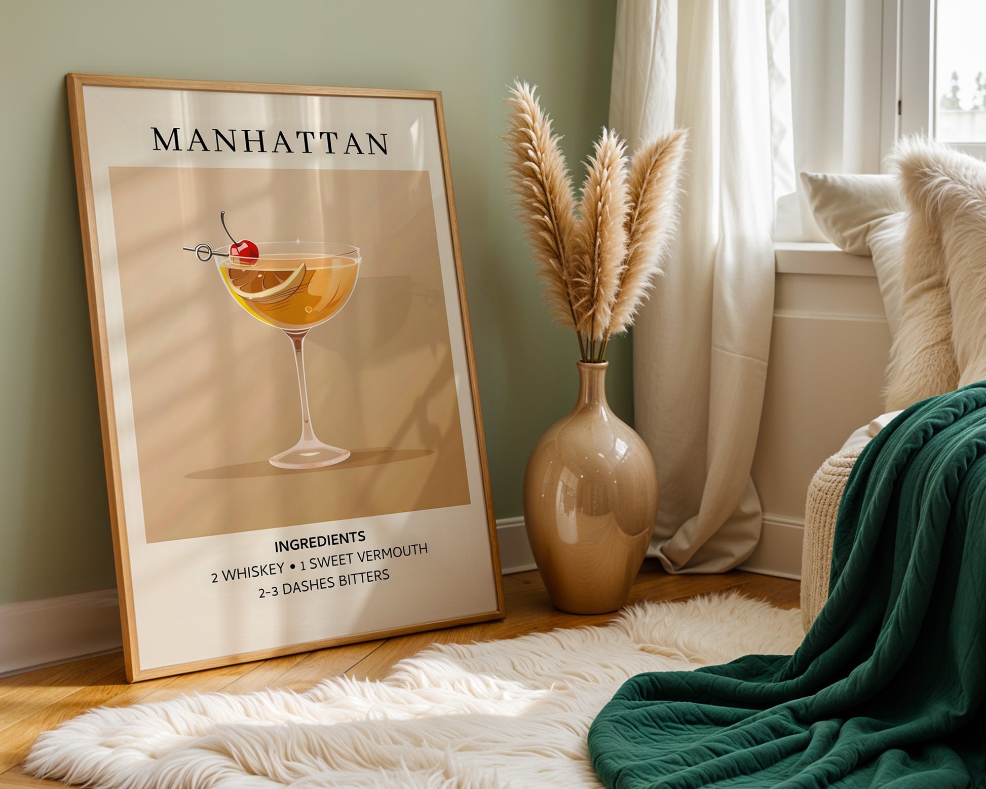 Manhattan Vintage Cocktail Poster - GroovyGrove