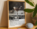 Manhattan Cocktail Black and White Poster - GroovyGrove