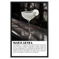 Margarita Cocktail Black and White Poster - GroovyGrove