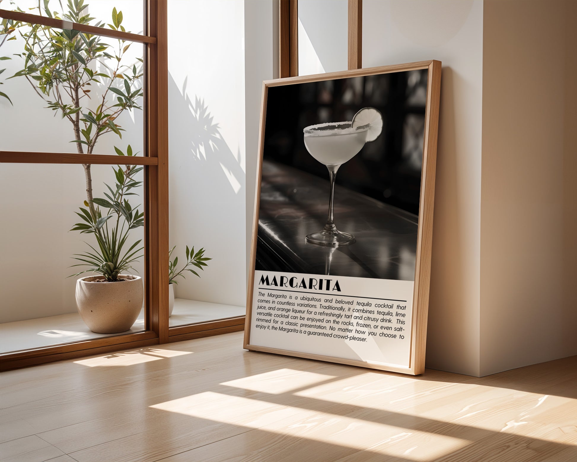 Margarita Cocktail Black and White Poster - GroovyGrove