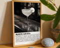 Margarita Cocktail Black and White Poster - GroovyGrove