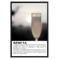 Mimosa Cocktail Black and White Poster - GroovyGrove