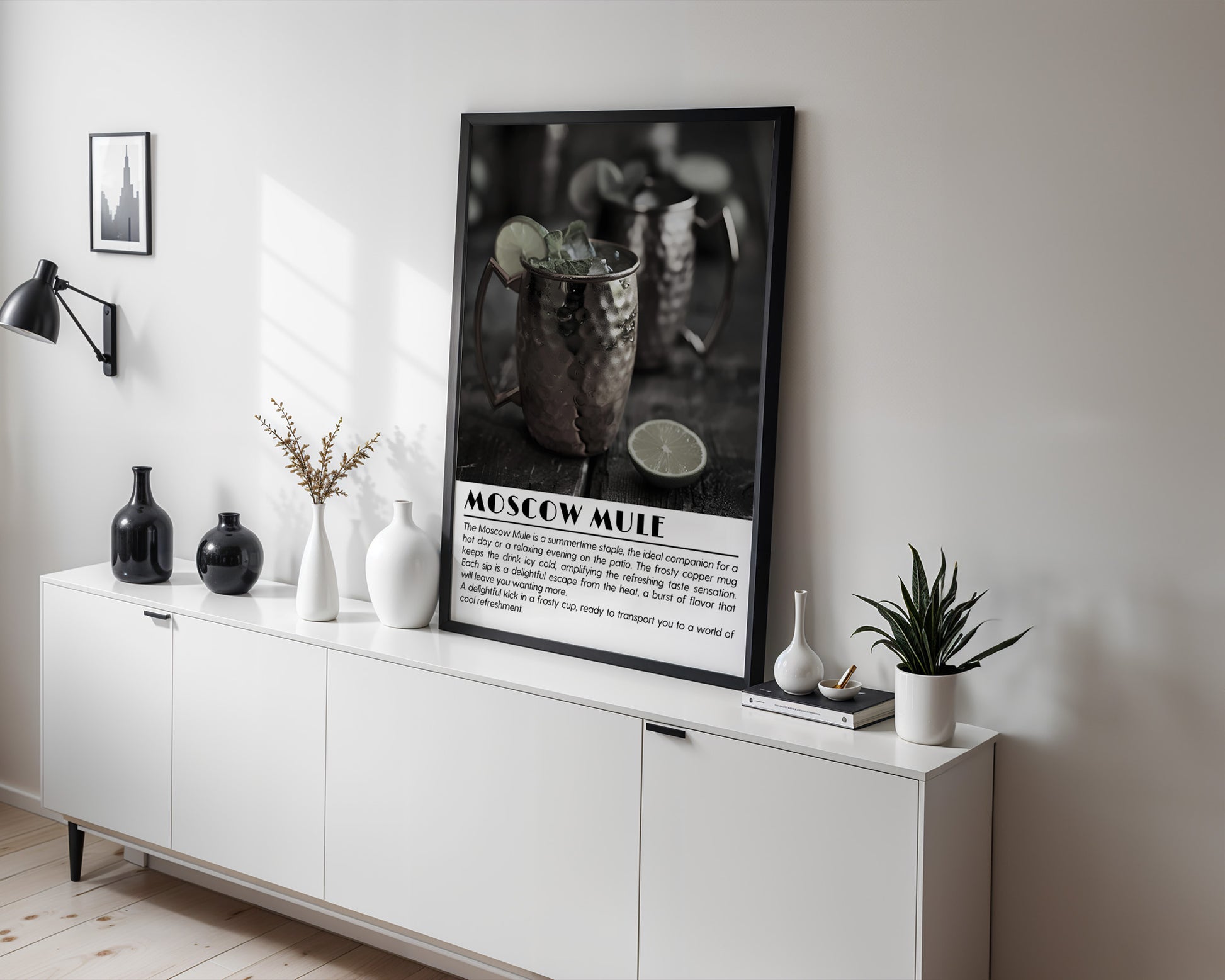 Moscow Mule Cocktail Black and White Poster - GroovyGrove