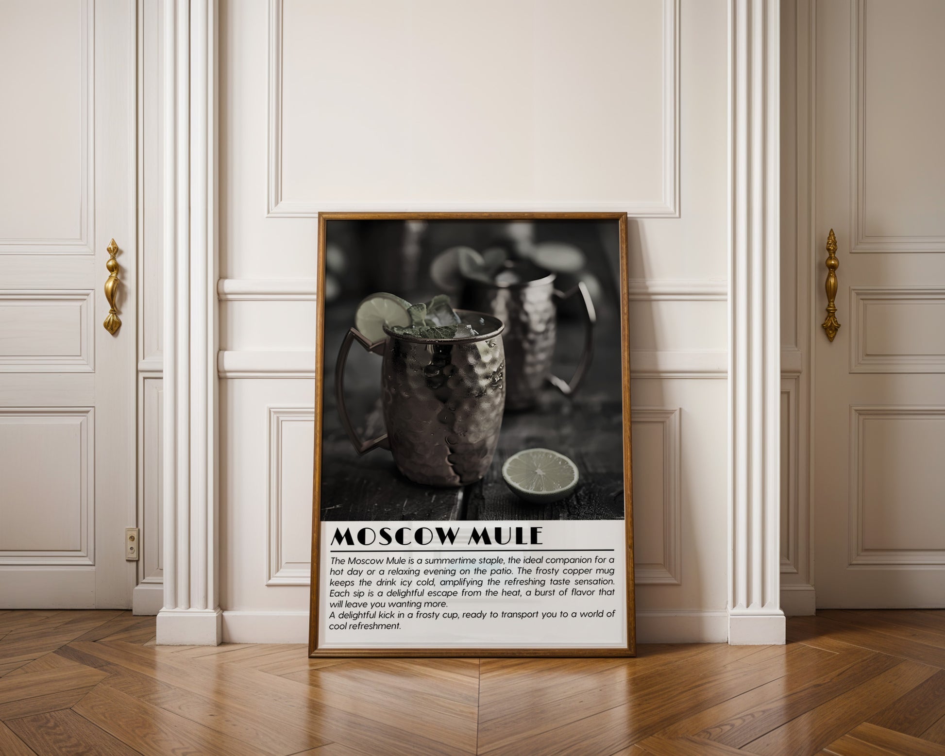 Moscow Mule Cocktail Black and White Poster - GroovyGrove