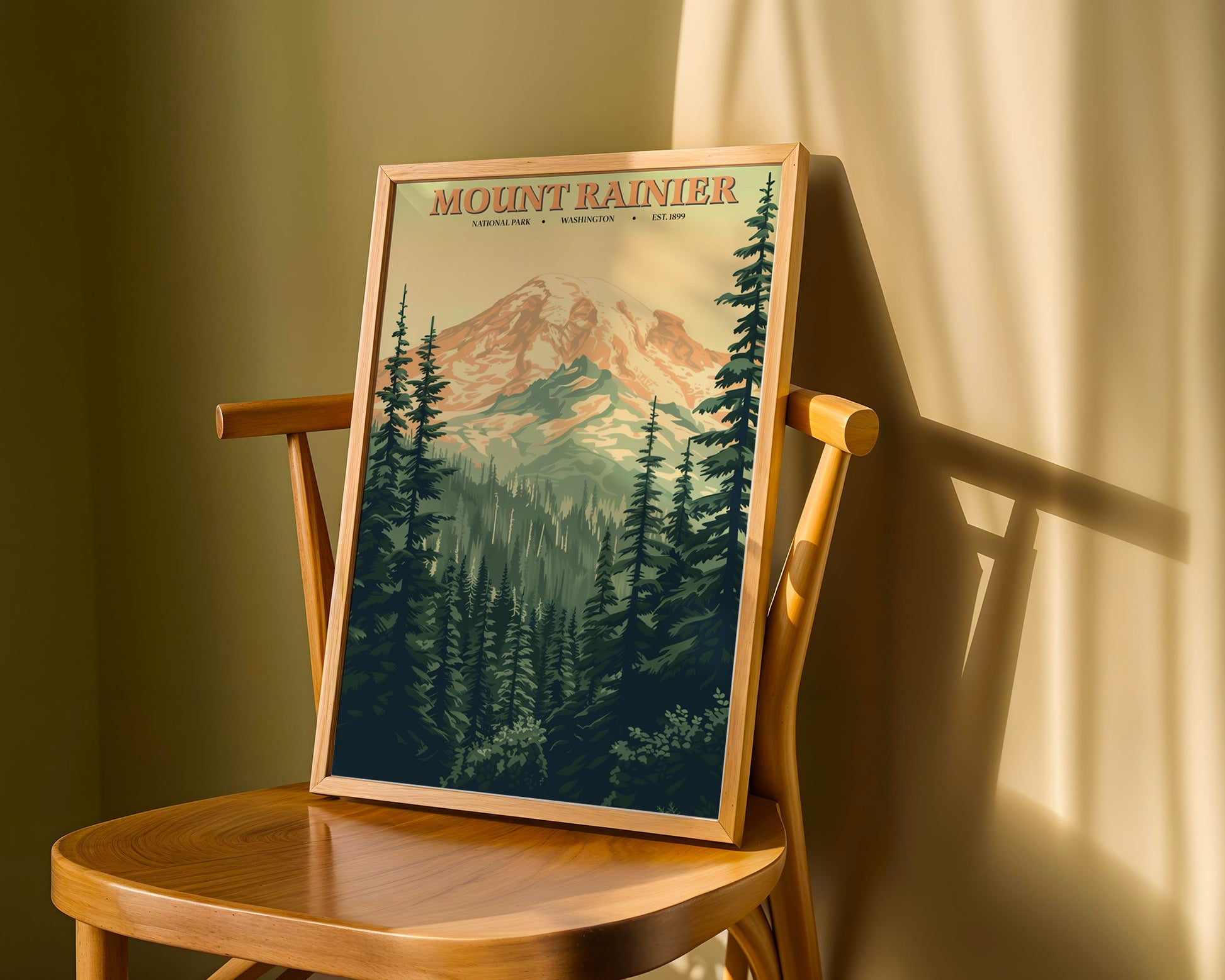 Mount Rainier National Park Vintage Poster - GroovyGrove